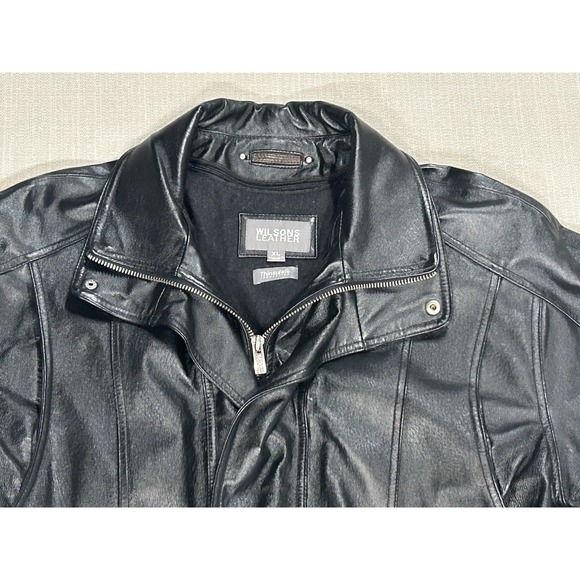 Wilson's Leather Jacket Thinsulate 2 In 1 Mens Size XL Excellent Condition Black - Picture 4 of 16